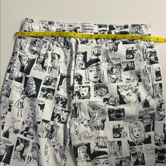 Reformation Newsprint/Comic Print Highrise Jeans - Picture 12 of 17